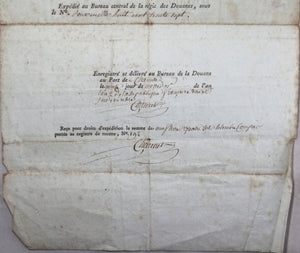 1793 Francisation barque, signé Desforges Ministre Affaires étrangères