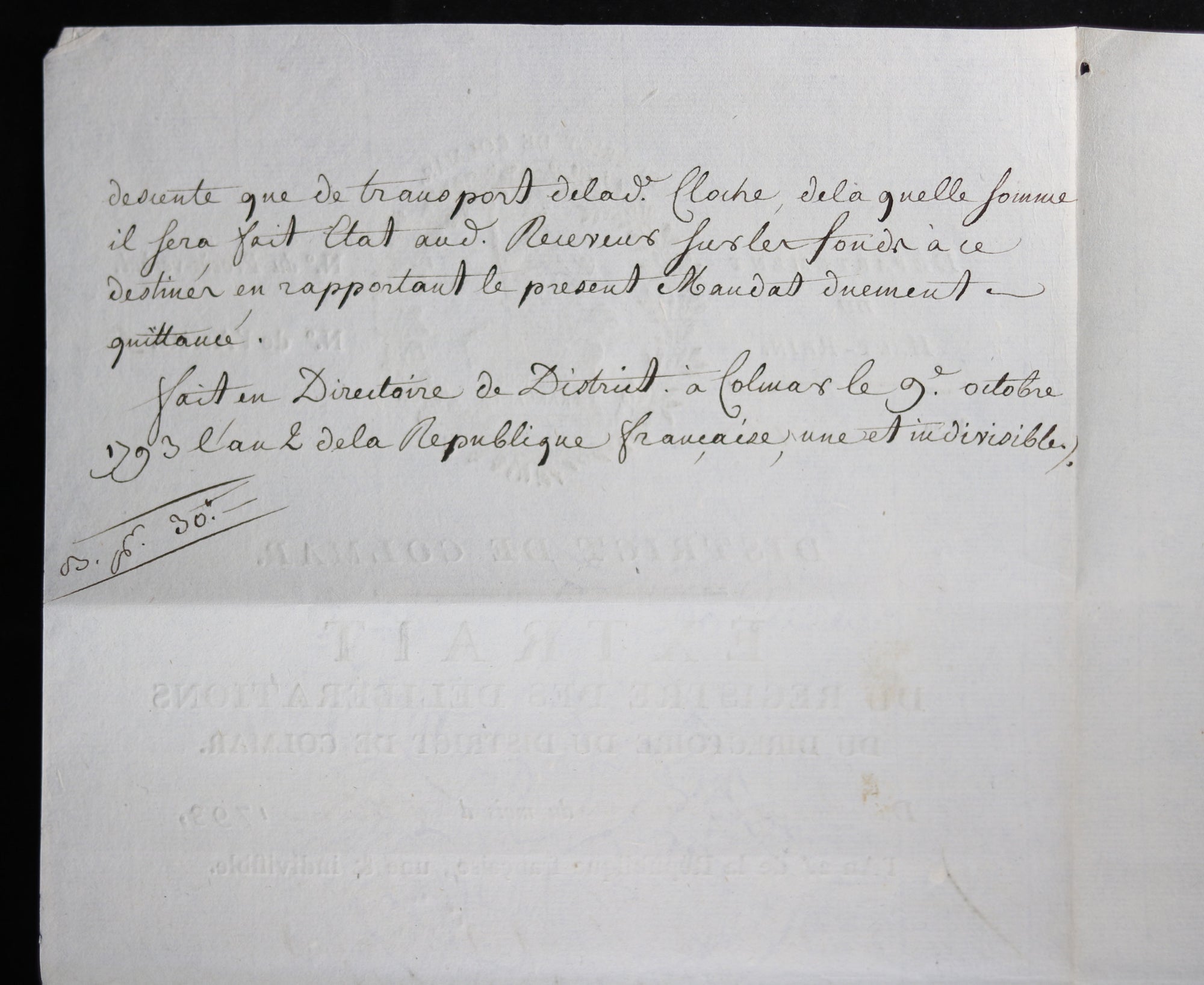 1793 Colmar (Haut-Rhin) paiement livraison cloche d'église