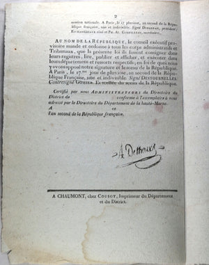 1793 décret Convention Nationale solde aux Volontaires ou Soldats