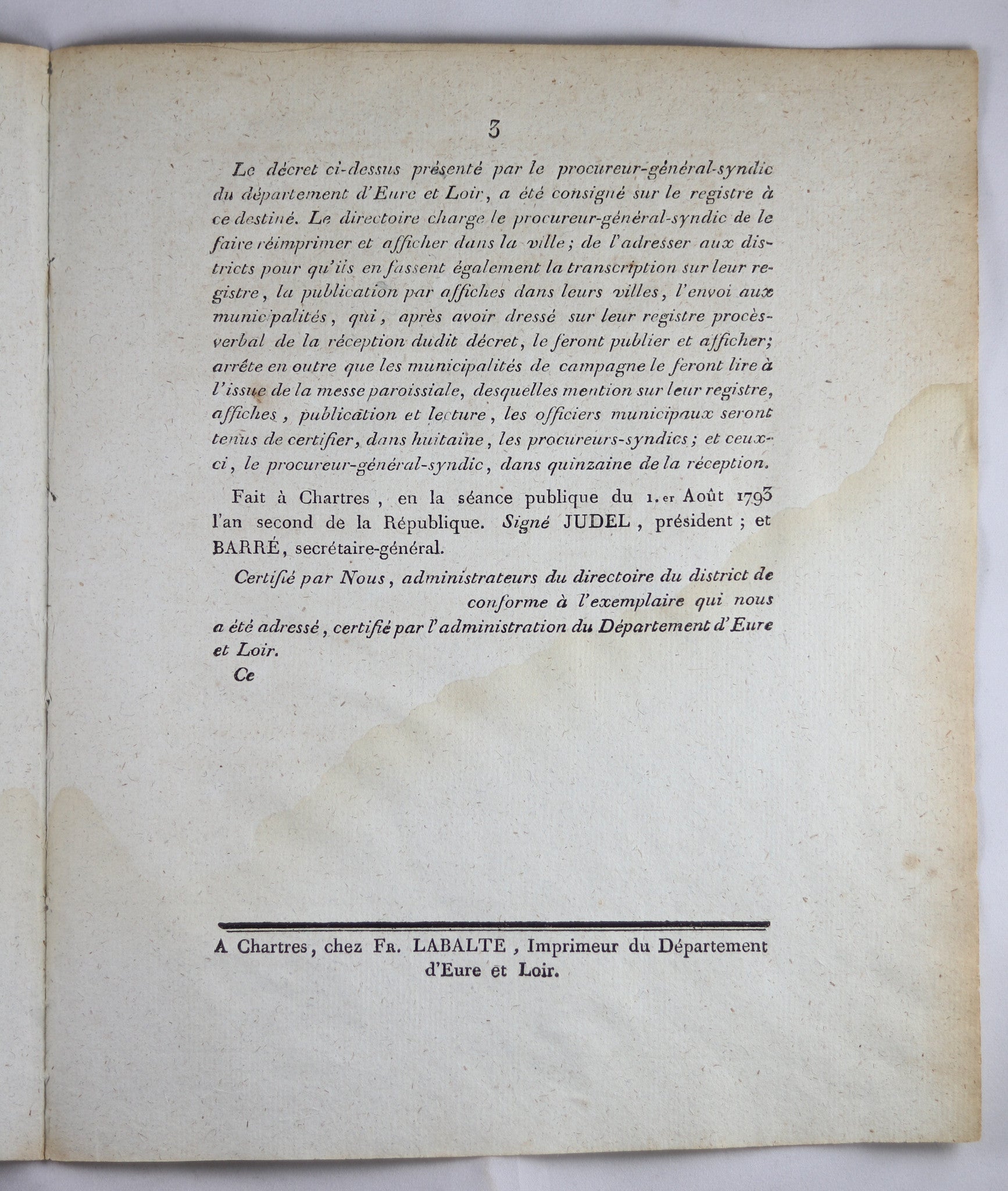 1793 décret sur créances de Philippe Égalité (Louis-Philippe d'Orléans)