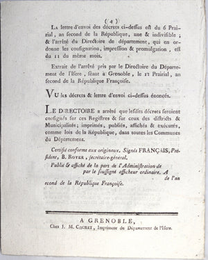 1793 décrets honneurs décernés à Barra & Viala, ecclésiastiques