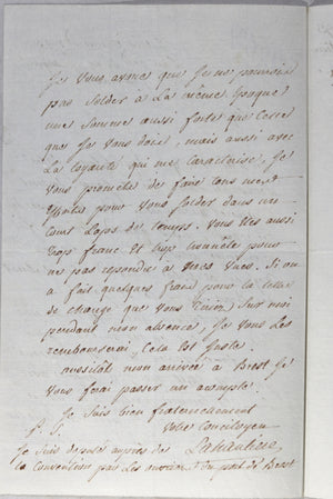 1793 lettre Lahautière, député à Paris par les ouvriers port de Brest