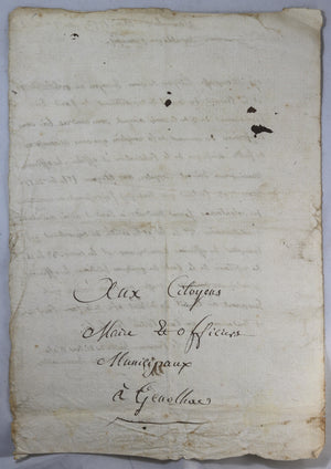 1793 lettre procureur syndic d’Alais (Gard), conséquences pour sédition