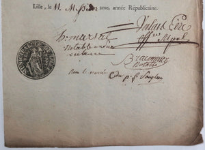 1794 Lille ordre d’arrestation de Le Petit Cadet pour ivrognerie