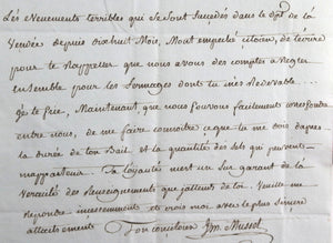 1794 Thermidor lettre député Vendée J.M. Musset Représentant du Peuple