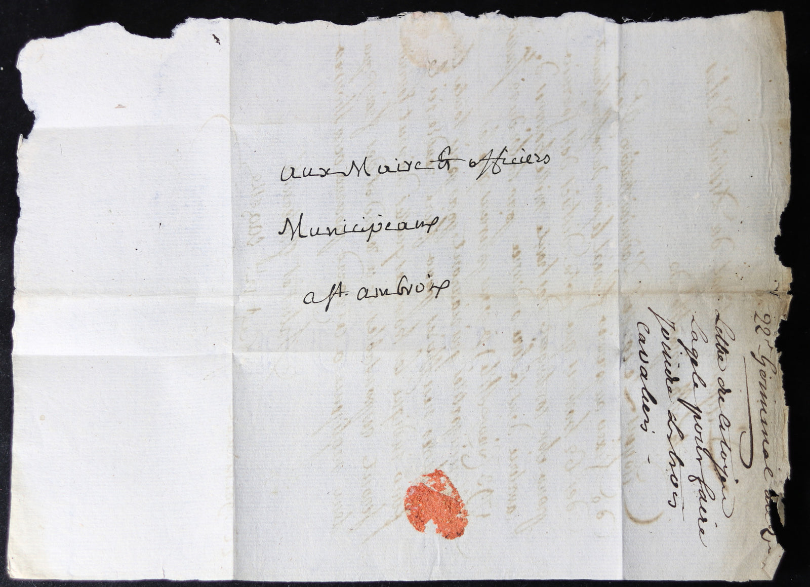 1794 lettre District d’Alais à St Ambroix (Gard) fourniture 62 cavaliers