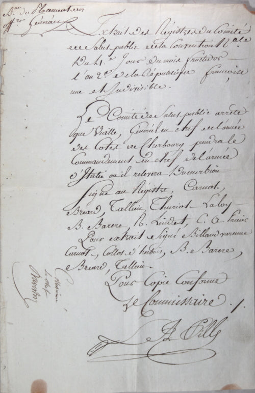 1794 nomination Comité Salut Public Général Vialle Armée d’Italie