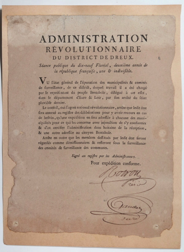 1794 épuration municipalités comités surveillance Dreux (Eure-et-Loir)