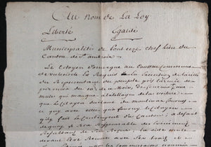 1794 lettre Pont-Cèze Gard réquisition une mule Armée des Pyrénées