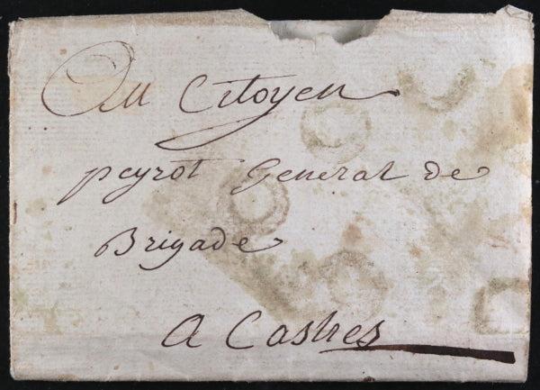 1794 lettre au général Peyron, administrateurs d’Albi sur un soldat