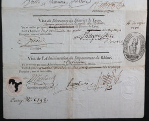 1795 France - Certificat de Résidence pour Besson, citoyen de Lyon