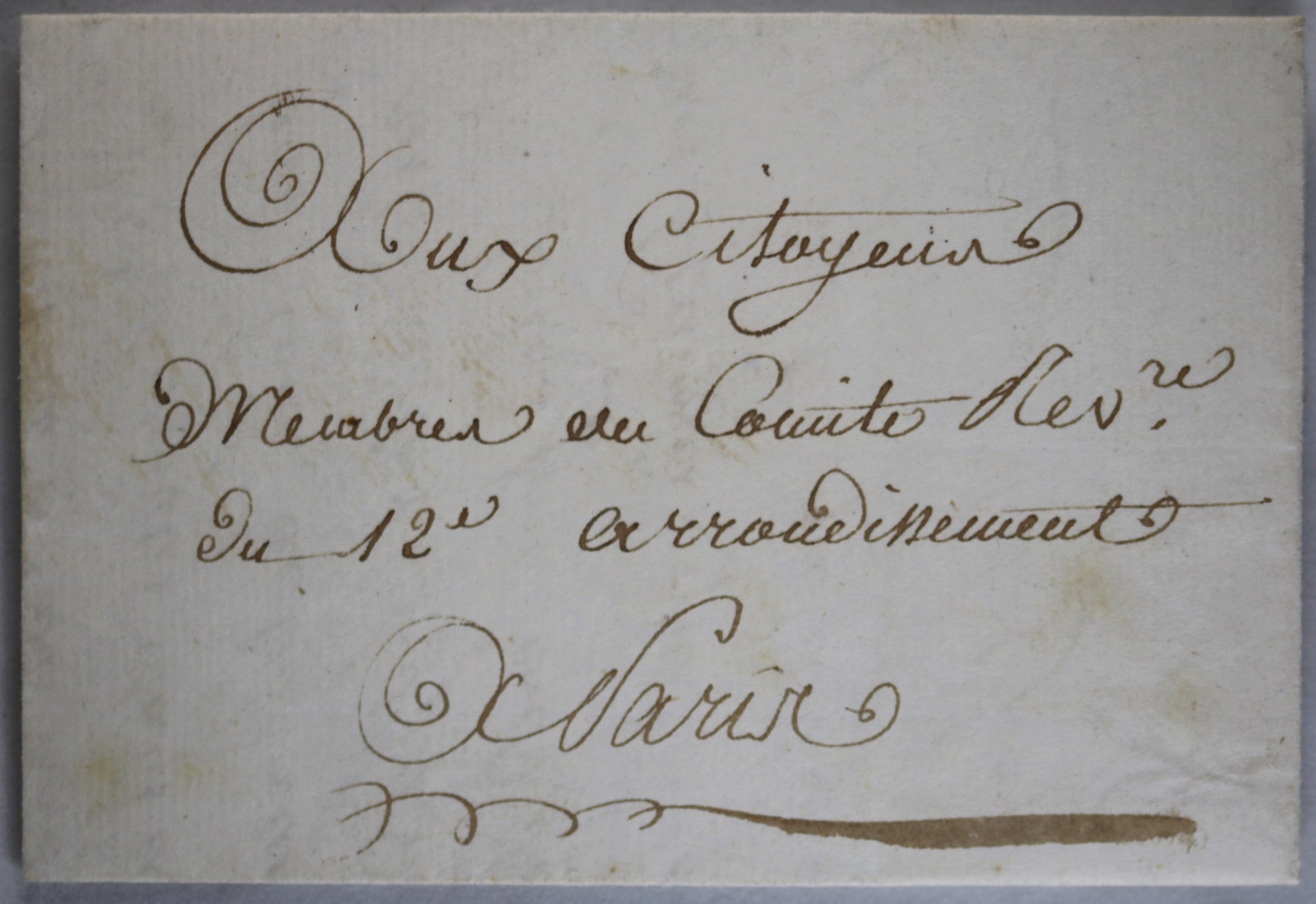 1795 Paris lettre du commissaire ordonateur Leroux – un suspect