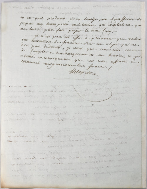 1795 Rouen lettre du Receveur des Douanes sur jugement de fraude