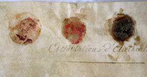 1795 attestation d’authenticité horloge avec sceau, Limours (Essone) 