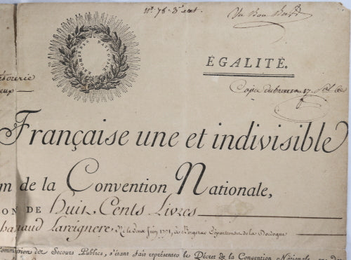 1795 pension pour soldat avec jambe emportée