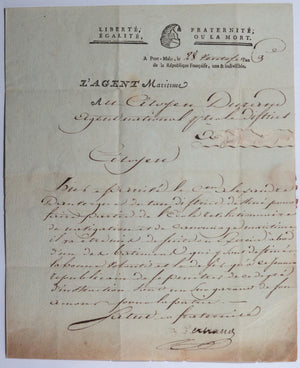 1795 l'agent maritime Port Malo à l’agent nationale Durand du district