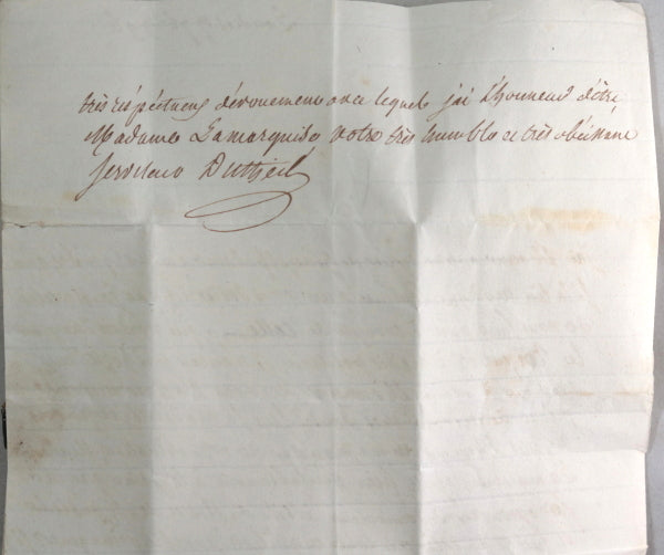 1796 lettre pour l’émigré la Marquise de la Palun à Londres