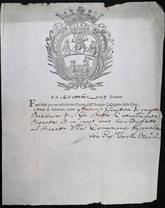 1797 Easter religious document, Leghorn (Livorno) Italy 1797 Easter religious document, Leghorn (Livorno) Italy