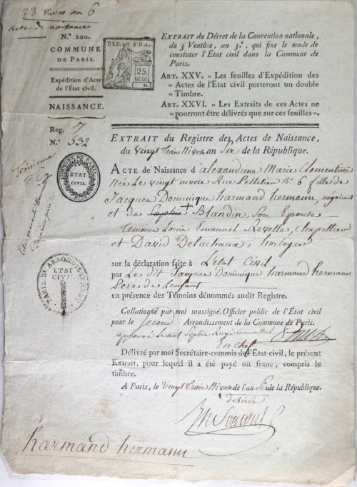 1798 Dijon extrait mortuaire pour fusilier Demartez 68ième ½ Brigade 1798 Dijon extrait mortuaire pour fusilier Demartez 68ième ½ Brigade