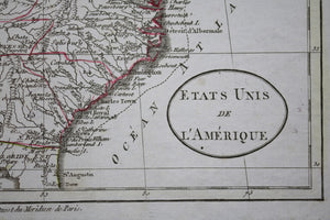 @1799 Blondeau map eastern USA / carte partie est des États-Unis