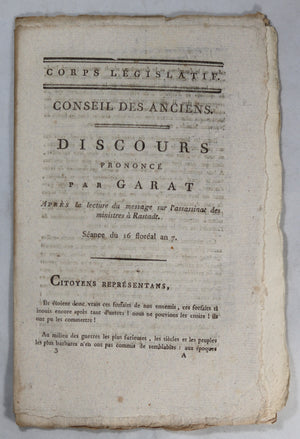 1799 lot de trois discours par Garat (Conseil des Anciens) #1