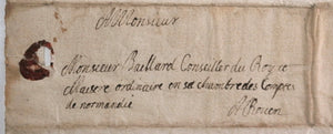 17e lettre Nicolas Le Tellier de Tourneville à Baillard Rouen Normandie