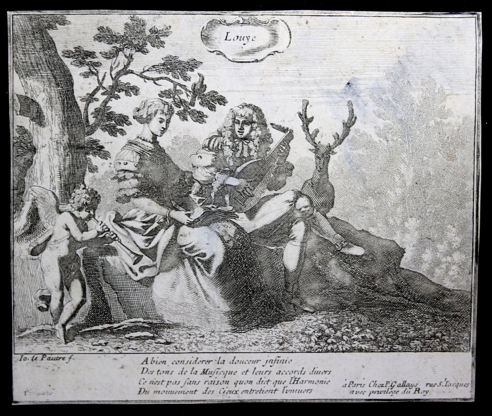 17eme gravure le pautre musique  17th engraving music theme