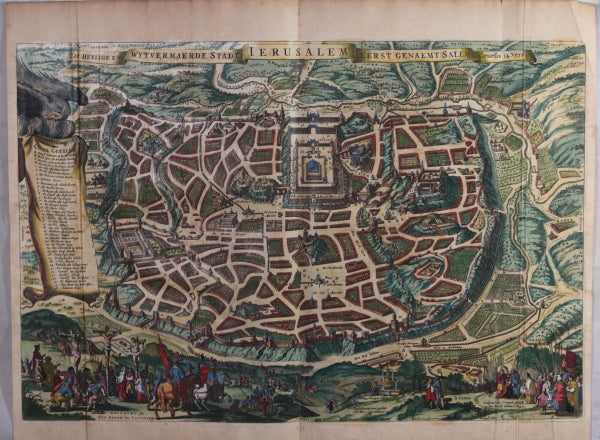17th century Dutch  map of Jerusalem by Visscher (1648?)
