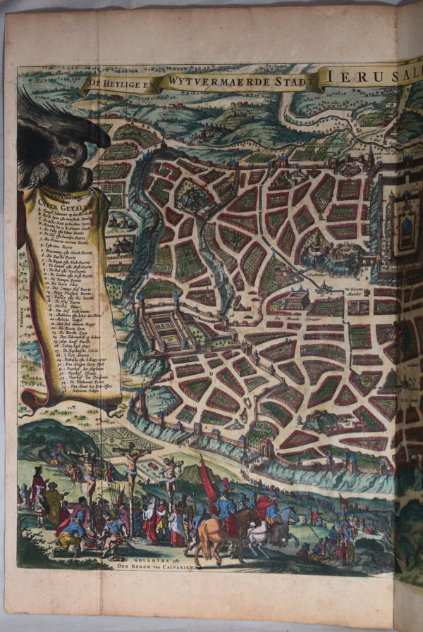 17th century Dutch  map of Jerusalem by Visscher (1648?)
