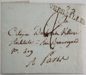 1800 lettre Germain marquis Garnier à l’architecte Duchesne-Villiers
