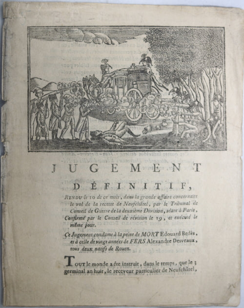 1801 Napoléon, jugement peine de mort, Conseil de Guerre 1801 (Chouannerie)