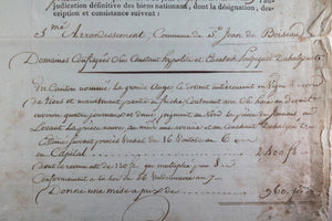 1801 ventes terre de l’émigré de Poulpiquet du Halgouët, Loire Inférieure