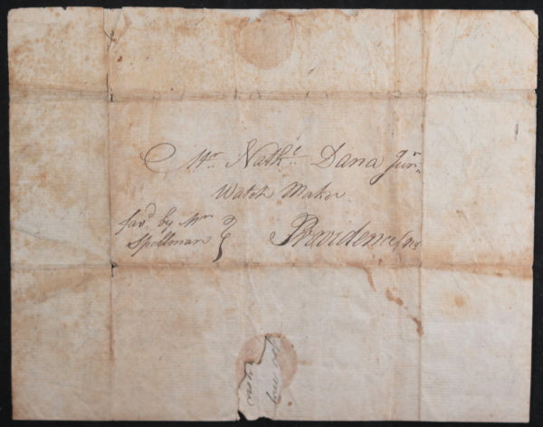 1802 Gibraltar letter American sailor (USS Essex?) to RI, Barbary War