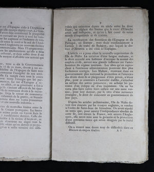 1802 Discours de Gallois sur le Traité de Paix d’Amiens