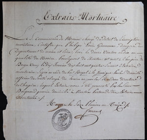 1804 extrait mortuaire pour marin en rade du Port-Royal Jamaique
