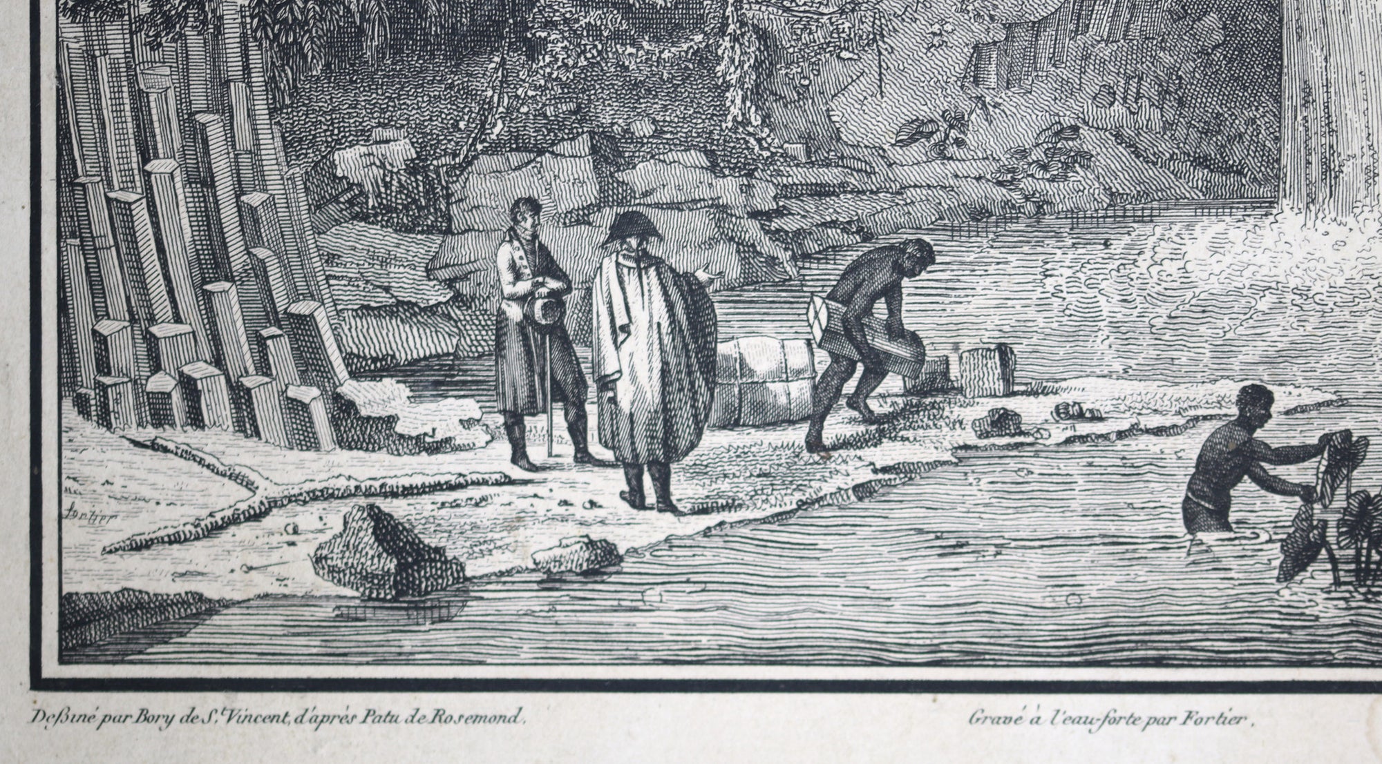 1804 gravure ‘Cascade de la Rivière des Roches, prise du Bassin inférieur’
