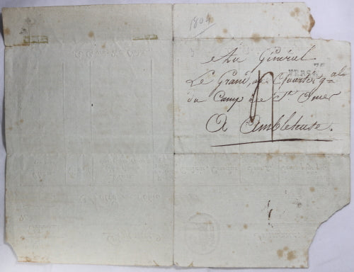 1804 rapport sur élève au Prytanée Français, fils du général Legrand