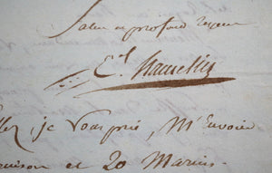 1804 lettre #1 Cpt. de Vaisseau Hamelin personnel