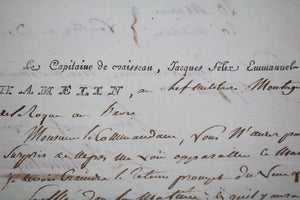 1804 lettre #1 Cpt. de Vaisseau Hamelin personnel