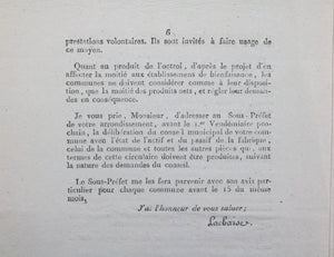 1805 circulaire du Préfet Pas-de-Calais, paiement prêtres et vicaires