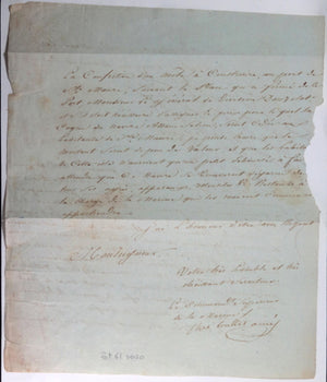 1807/08 lettre à Cesar Berthier Gouverneur Corfou, prise de guerre