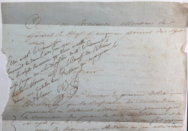 1807/08 lettre à Cesar Berthier Gouverneur Corfou, prise de guerre