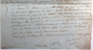 1807/08 lettre à Cesar Berthier Gouverneur Corfou, prise de guerre