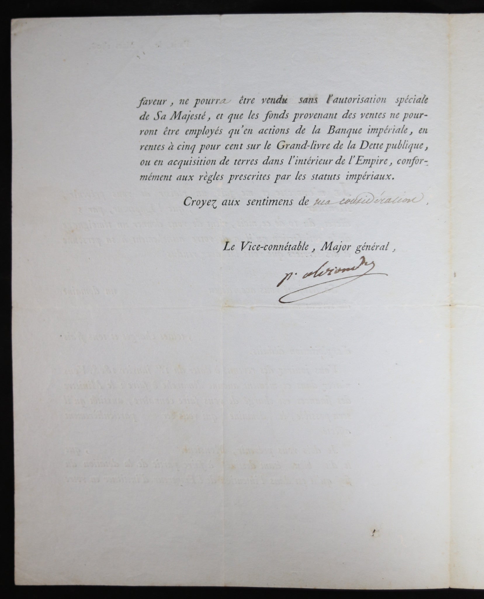 1808 Empire, dotation de Napoléon, signé par Berthier prince de Wagram