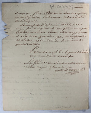 1810 Armée d’Allemagne Ordre du Jour signé général Compans