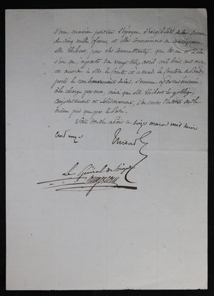 1811 document signé par Général de Division Jean-Pierre Augereau