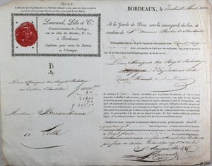 1812 lettre de roulage livraison de vin, Bordeaux à Lille