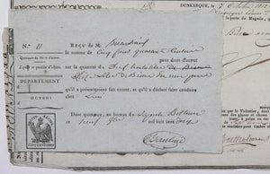 1812 trois (3) documents livraison barrique bière de Dunkerque à Lille