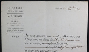 1813 nomination Bourlon de Chevigné capitaine 1er Régiment cuirassier