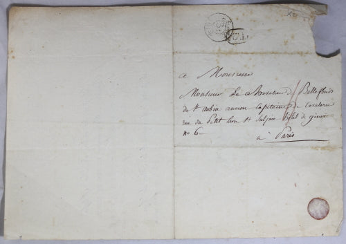 1814 Restauration décoration Fleur de Lys pour de Bellefonds de St Aubin